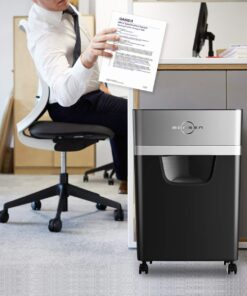 BONSEN 16-Sheet Heavy Duty Paper Shredder for Office, 60-Minute Running Time Cross-Cut CD Shredder with 60dB Low-Noise, 5.3-Gallon Pull Out Bin, Anti-Jam & Quiet Shredder for Home Office (S3102) 16-Sheet Cross-Cut 17 71T2I9rLEL