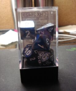 Chessex Polyhedral 7-Die Gemini Dice Set - Blue-Steel with White CHX-26423 17 71T2KqATKFL