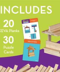 MindWare KEVA Brainbuilders - 3D brain building STEM challenges for boys & girls - Try to build the image - Practice spatial thinking - 20 planks & 30 puzzles 16 71T2wETu45L 5