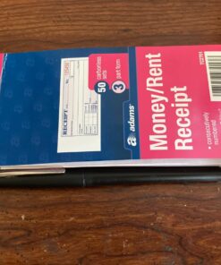Adams Money/Rent Receipt Book, Carbonless, 3-Part, 2-3/4 x 7-3/16 Inches, 50 Sets per Book (TC2701) 1 15 71T31ChPosL