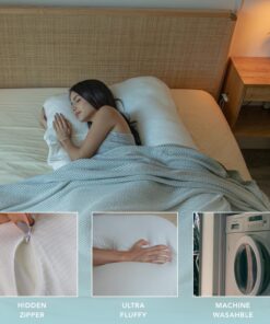 Pharmedoc Pregnancy Pillows, U-Shape Full Body Pillow – Air White Cover – Pregnancy Pillows for Sleeping – Body Pillows for Adults, Maternity Pillow and Pregnancy Must Haves 16 71T48Gu82L