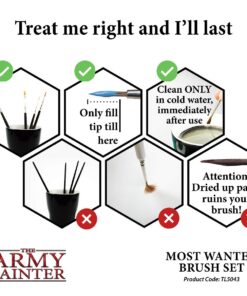 The Army Painter Most Wanted Brush Set - Miniature Small Paint Brush Set of 3 Acrylic Paint Brushes - Drybrush, Regiment Model Paint Brush & Fine Detail Tip Paint Brush for Watercolor Oil Painting 18 71T4Er0dD5L 5