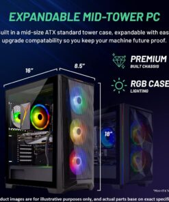 Skytech Gaming Chronos Gaming PC Desktop – Intel Core i7 13700K 3.4 GHz, NVIDIA RTX 4070, 1TB NVME SSD, 32GB DDR5 RAM RGB, 750W Gold PSU, 360mm AIO, 11AC Wi-Fi, Windows 11 Home 64-bit,Black 13700K | 4070 21 71T4PnVkRCL