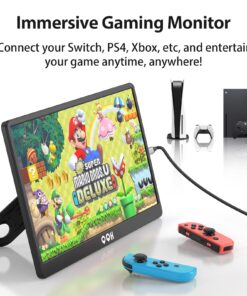 Portable Travel Monitor for Laptop QQH 15.6" 1080P FHD IPS Second Screen, USB C HDMI External Gaming Monitor Display for Computer Phone PC MAC PS4 Switch, Foldable Kickstand Z1-9 Black 23 71T5ZKARV3L