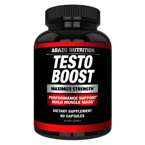 Arazo Nutrition TestoBoost Test Booster Supplement - Potent & Natural Herbal Pills - Boost Muscle Growth - Tribulus, Horny Goat Weed, Hawthorn, Zinc, Minerals