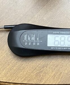 Meat Thermometer Digital, Meat Thermometers for Grilling and Cooking, Waterproof Instant Read Food Thermometer with Accurate Readings, Large LED Backlit Display and Foldable Probe for Kitchen & BBQ Black 38 71T6zDsRuDL