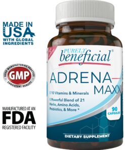 PURELY beneficial ADRENA-MAXX - Natural Adrenal Supplement, 45Day Supply- Fatigue Relief, Supports Adrenal Function, Stress Response, Enhanced Energy - Pure, Organic Ingredients 13 71T7a9ahPaL