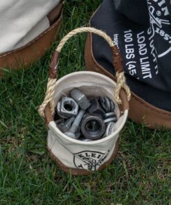 Klein Tools 5104MINI Mini Tool Bucket, Leather-Bottom 25 71TAC 4zF8S