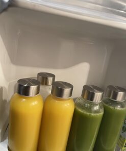 Epica 18 oz Clear Glass Bottles with Lids | Natural BPA Free Eco Friendly, Reusable Refillable Water Bottles for Juicing | Wide Mouth Liquid Storage Containers for Refrigerator | Water Bottle Set of 6 35 71TASm6FXeL