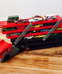 Hot Wheels Playset with Hw MEGA Hauler Toy Truck & 1:64 Scale Car, Stores 50+ Vehicles, Expands to 6 Levels red 38 71TBsMuDX3L 2