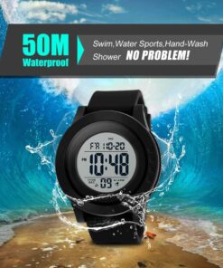 LYMFHCH Men's Digital Sports Watch LED Screen Large Face Electronics Military Watches for Men Waterproof Alarm Stopwatch Back Light Outdoor Army Watch 35 71TC2 UUUWL