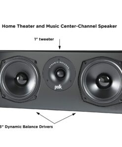 Polk Audio T Series 3 Channel Home Theater Bundle | Includes One (1) T30 Center Channel & Two (2) T50 Tower Speakers | Dolby and DTS Surround 7 71TCs4ySITL