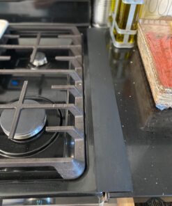 Silicone Stove Counter Gap Cover 21" by Kindga, Easy Clean Gap Filler Sealing Spills Between Kitchen Counter, Appliances,Stovetop, Oven, Washing Machine, Washer, Dryer Set of 2 (Black) 21" Black 38 71TCzXYIQwL