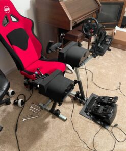 OpenWheeler GEN3 Racing Wheel Simulator Stand Cockpit Red on Black, Video Game Controller, Fits All Logitech G923, G920, Thrustmaster, Fanatec Wheels, Compatible with Xbox One, PS4, PC Platforms. 51 71TDOPNeNIL
