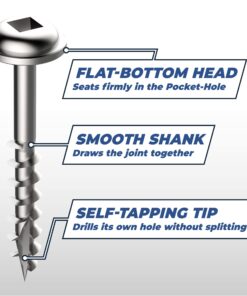 Kreg SML-C250-250 Zinc Pocket-Hole Screws, 2 1/2 Inch, 8 Coarse Thread, Maxi-Loc Head (250 Count) 20 71TDSNGCJRL 1