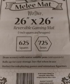 Wiz Dice 26" x 26" Role Playing Reversible Vinyl Gaming Mat for Role Playing Games: Melee Mat with 1” Squares and Hexes - Great for Tabletop RPG Gaming Miniatures 24 71TDXfYGq2L