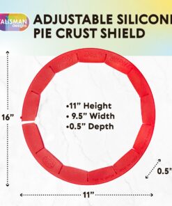 Alternative view of Talisman Designs Baking Pie Crust Shield Protector Cover for Edges of Pie - 8-inch to 11.5-inch Adjustable Silicone Baking Accessory for Making the Perfect Pie | Set of 1 Red Pie Shield - Set of 1