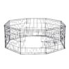 Dog Exercise Pen Pet Playpens for Small Dogs - Puppy Playpen Outdoor Back or Front Yard Fence Cage Fencing Doggie Rabbit Cats Playpens Outside Fences with Door - Metal Wire Foldable 8-Panel 30 sq Foot 24" Inches