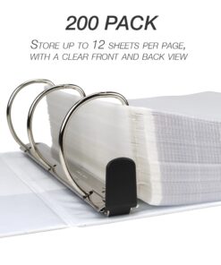 Samsill Heavy Duty Sheet Protectors 8.5 x 11 Inch, Page Protectors for 3 Ring Binder, Non-Glare Sheet Protector, Letter Size, Top Loading, Acid Free, 200 Pack 19 71TFYJWfjWL