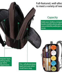 15.6 in Laptop Backpack, School Backpack with USB for Men Women and College Student, Durable Laptop Bag for Laptop Accessories Water Resistant Travel Backpack Functional Birthday Gifts for Her and Him 15.6 Inch Tawny Brown 19 71TFflLWZWL