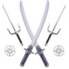 Kangaroo Plastic Sword for Kids – Ninja Toy Weapons for Boys – Play Ninja Swords Katanas, SAIS, and Stars Set – Deadpool, Ninja Turtles, Ninjago for Parties and Costume Accessory – Silver, 6 Pieces