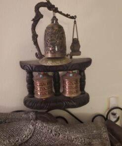 Alternative view of Asian Home Zen Art Brass Feng Shui Desktop Dragon Windbell