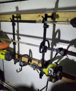 Buyers Products LT12 Landscape Trimmer Edger Locking Rack for Enclosed Trailers & Walls Holds 3 Yard Lawn Weed Whackers Tools, Pack of 1, Black Trimmer Rack 19 71TGZtwN8OL