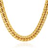 U7 Diamond Cut Miami Cuban Link Chain for Men Women Stainless Steel Curb Chain Necklace, Cool Hip Hop Jewelry Silver/Black/18K Gold Plated Chains, Width 3/6/9/12mm,18/20/22/24/26/28/30 Inch a.Franco Curb-12mm-gold 30.0 Inches 6 71TGqfVVjgL