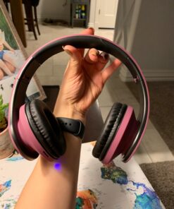 PowerLocus Bluetooth Over-Ear Headphones, Wireless Stereo Foldable Headphones Wireless and Wired Headsets with Built-in Mic, Micro SD/TF, FM for iPhone/Samsung/iPad/PC (Purple) Purple 73 71TGuDhWRSL