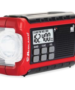 Midland - ER210 Emergency Compact Crank Weather AM/FM Radio - Multiple Power SOS Emergency Flashlight, NOAA Weather Scan + Alert 18 71TH05onRpL