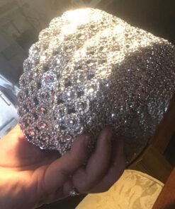 Diamond Flower Shape Mesh Wrap Roll Faux Rhinestone Crystal Ribbon 4" x 10 Yards (30 ft) … (Silver) Silver 39 71THJo MFWL