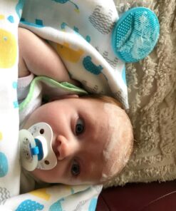 Frida Baby DermaFrida The SkinSoother Baby Bath Silicone Brush| Baby Essential for Dry Skin, Cradle Cap and Eczema (2 Pack) Blue 2 pack 27 71TIgc8NnHL