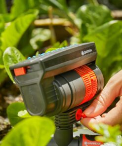 Gardena 38124 ZoomMaxx Oscillating Sprinkler on Metal Step Spike, Grey, Orange 2300 Sq. Ft. - ZoomMaxx 18 71TIwK L37L