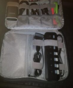 Tech Cable Organizer Bag Electronics Charger IT Accessories Cord Wire Case for Travel (Black) 49 71TJhB0PlgL