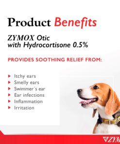ZYMOX Enzymatic Ear Solution with 0.5-Percent Hydrocortisone, for Dog & Cat, 1.25 oz 1.25 Fl Oz (Pack of 1) 23 71TK9QV2vAL