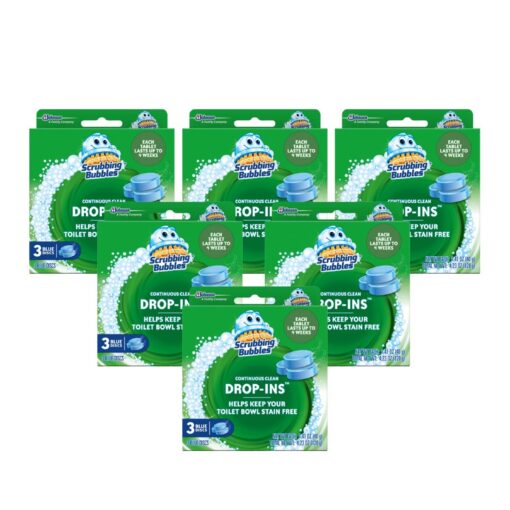 Scrubbing Bubbles Toilet Tablets, Continuous Clean Toilet Drop Ins, Helps Keep Toilet Stain Free and Helps Prevent Limescale Buildup, 3 Count, Pack of 6 (18 Total Tablets) 3 Count (Pack of 6)