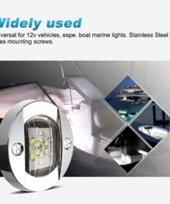 Partsam 1Pcs 3 Inch Round Marine Boat Light White 12 LED Navigation Transom Cabin Cockpit Stern Anchor Light, IP68 Submersible, Courtesy Deck Light for Pontoon Fishing Boat Kayak Sailboat 20 71TKhRusovL