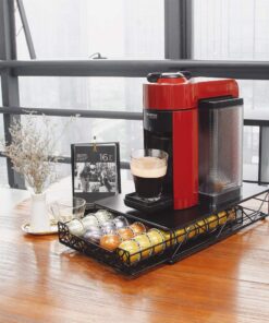 RECAPS Coffee Pod Holder Pod Drawer Storage Pods Holder Coffee Capsules Kitchen Organizer Compatible with Vertuoline Vertuo Stores 40 Capsules Black Color Cast Iron 35 71TMczs8RyL