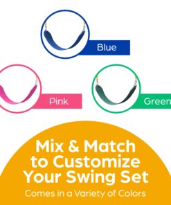 Jungle Gym Kingdom Swing for Outdoor Swing Set - Pack of 1 Swing Seat Replacement Kit with Heavy Duty Chains - Backyard Swingset Playground Accessories for Kids (Green) Green, 1 Pack Standard 30 71TNYnum7tL