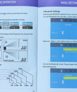 TMY Native 1080P Projector with 5G WiFi and Bluetooth 5.1, 13000 Lumens 4K Supported Mini Projector, Portable Projector Compatible with TV Stick/Phone/PC/DVD/HDMI/AV/USB/SD, Outdoor Movie Projector 74 71TPkxqwUFL