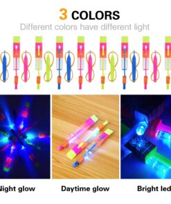 Habelyi 50pcs Led Arrow Helicopter Flying Toy Party Fun Gift Elastic Slingshot Flying Copters Birthdays Summer Day Outdoor Game for Kids 10 71TPwvpsetL