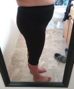 Valentina Womens Hot Thermo Body Shaper Neoprene Slimming Pants Thighs Workout Sauna Suit Waist Tummy Control for Weight Loss Black L = US Size S - M 16 71TPybkKmaL