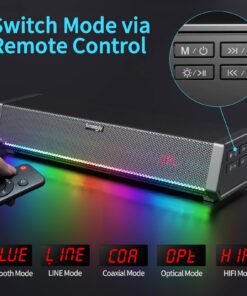 Alternative view of Smalody TV Speakers, Home Theater Speaker Wireless Audio Sound bar TV Speaker + Bass Subwoofer, Bluetooth Enabled/Optical/AUX/COAXIAL Inputs/Remote Control