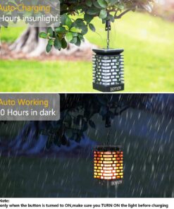 EOYIZW Solar Outdoor Lights 2 Pack- 99 LEDs Solar Lantern Flickering Flame Lights for Garden Decor- IP65 Waterproof Solar Garden Lights Decor for Halloween Patio Garden Yard Porch Yellow Flame 2 PCS 20 71TQ5 UxWvL