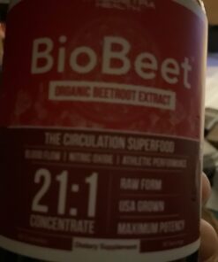 BioBeet® Max Strength Beet Root Capsules - 21:1 Concentrate, Each Serving Derived from 28,350 mg Organic Beetroot - Absorption Enhancement with BioPerine® Black Pepper Extract (60 Capsules) 29 71TRKjNCQhL