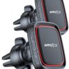 APPS2Car 2 Packs Magnetic Phone Car Mount, in Car Phone Holder Air Vent Magnetic, 6 N52 Magnets Universal Mobile Phone Holders for Cars, for iPhone Pro Max Samsung S22 Ultra P30 GPS Black-Red 16 71TRa3K4CUL