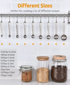 Alternative view of Measuring Spoons: U-Taste 18/8 Stainless Steel Spoons Set of 9 Piece: 1/16 tsp, 1/8 tsp, 1/4 tsp, 1/3 tsp, 1/2 tsp, 3/4 tsp, 1 tsp, 1/2 tbsp & 1 tbsp Dry and Liquid Ingredients XS-9 pcs