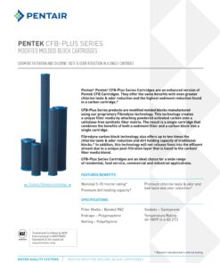Pentair Pentek CFB-Plus10BB Big Blue Carbon Water Filter, 10-Inch, Whole House Fibredyne Modified Molded Carbon Block Replacement Cartridge, 10" x 4.5", 5-10 Micron Pack of 1 10" x 4.5" 6 71TRt9UxpFL