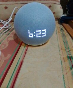 Amazon Echo Dot (5th Gen) with clock | Compact smart speaker with Alexa and enhanced LED display for at-a-glance clock, timers, weather, and more | Cloud Blue Device only 36 71TRuGT2DEL