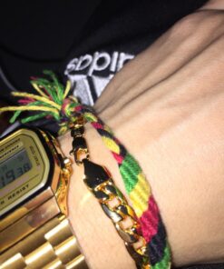 U7 Link Bracelets for Men, Stainless Steel/Black/Gold Plated Cuban Link Chain Bracelets, Unisex Chunky Bracelets, Xmas Fathers Day Jewelry for Him 03.Cuban link-7mm-gold 8.2 Inches 29 71TRyhRr3DL